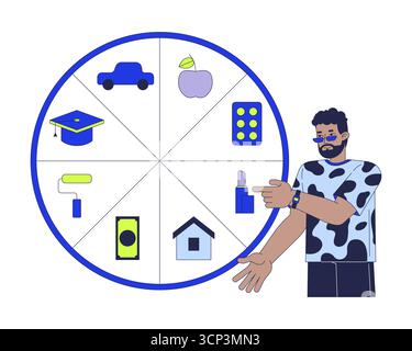 Personal budgeting 2D illustration concept Stock Vector