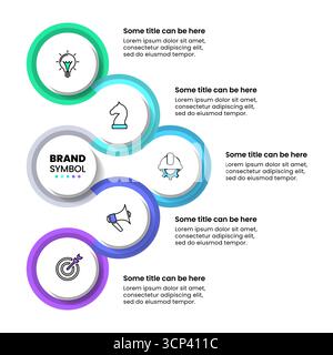 Infographic template with icons and 5 options or steps. Arrow. Can be used for workflow layout, diagram, banner, webdesign. Vector illustration Stock Vector