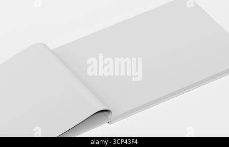 Open book mockup isolated on white background with minimal design. 3D Rendening Stock Photo