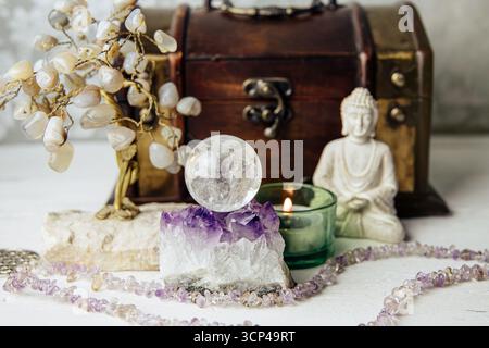 Gemstone crystal sphere or crystal balls known as crystallum orbis and ...