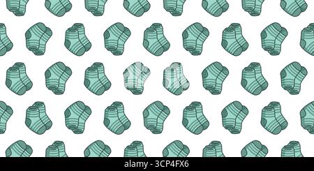 Seamless Green Socks Pattern Green socks in cartoon flat style, seamless pattern for backgrounds, fabric, and wrapping design. Stock Vector