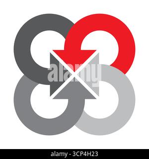 Circle arrows illustration. Business process symbol. Dynamic rotation graphic. Vector abstract concept. Stock Vector