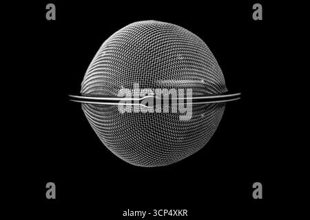 Small strainer texture on a black reflective surface Stock Photo