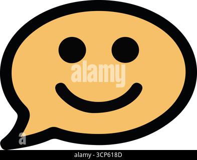 Smiling chat bubble icon illustrations Stock Vector