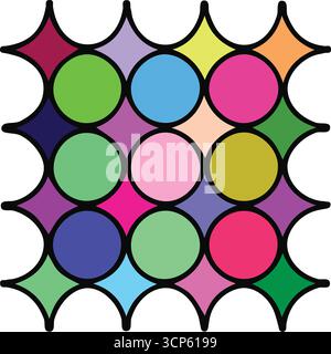 Colorful geometric pattern illustrations Stock Vector