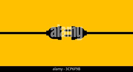 Plug. Electric Plug and Socket. Vector Illustration. Connection and Disconnection Concept. Stock Vector