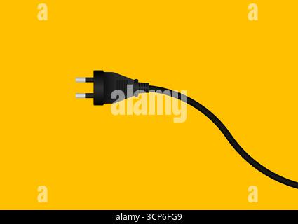 Plug. Electric Plug with Cable. Vector Illustration. Stock Vector