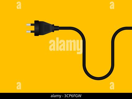 Plug. Electric Plug with Cable. Vector Illustration. Stock Vector