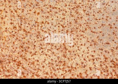 Rust corrosion metal texture. Grunge background with orange stains and rough surface. Industrial detail of oxidized sheet. Aged weathered material Stock Photo
