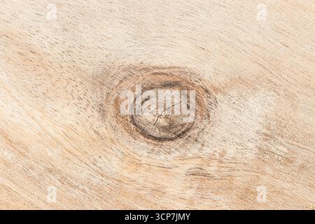 Wooden surface closeup with natural knot detail. Rustic wood texture background. Organic wooden material pattern for carpentry, construction. Stock Photo