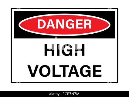 High Voltage Danger Sign. Vector Illustration. Stock Vector