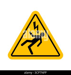 Electric Hazard Sign. High Voltage Danger Sign. Electrical Danger Sign. Vector Illustration. Stock Vector