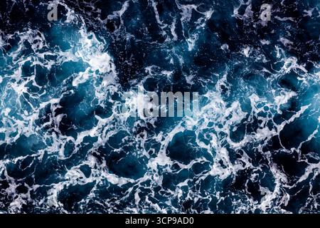Sea surface background. Aerial view of amazing foamy water. Stock Vector
