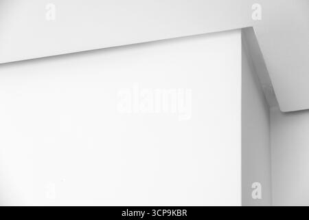 Abstract minimalist white interior feature highlighting clean lines, sharp angles, and subtle shading. Ideal for designers and branding scenes seeking Stock Photo