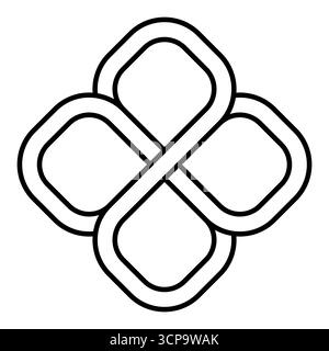 Symmetrical geometric knot emblem with infinity loop and diamond shapes Stock Vector
