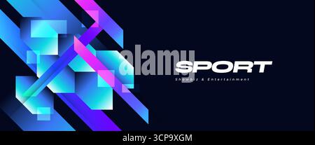Modern Abstract Background with Colorful Gradient Geometric Shapes for Sport Banner or Poster Design Template Stock Vector