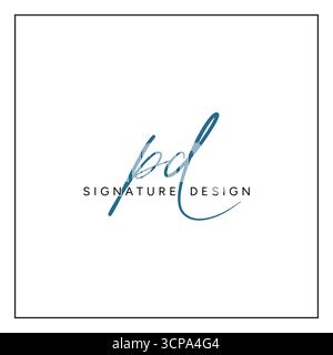 Initial Letter PD Vector Logo Template in handwritten Signature Style Stock Vector