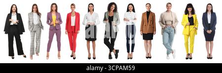 Group of different women on white background Stock Photo