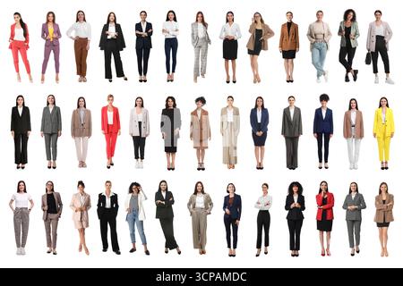 Group of different women on white background Stock Photo