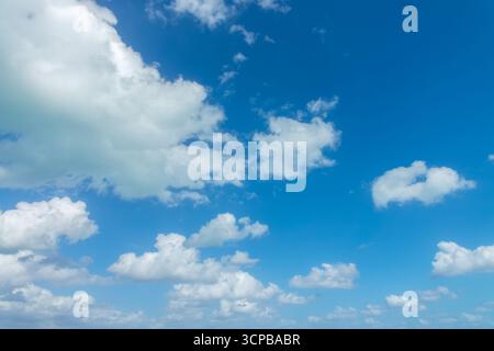 Blue day sky with beautiful white clouds, replacement sky background Stock Photo