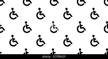 Seamless disabled wheelchair icon pattern, repeats vertically and horizontally Stock Vector