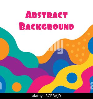 Bold curves and circles in teal orange purple and yellow create dynamic layout for social media cover ads and presentations Stock Vector