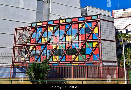 Multicolored facade in the Tijuca neighborhood, Rio de Janeiro, Brazil Stock Photo
