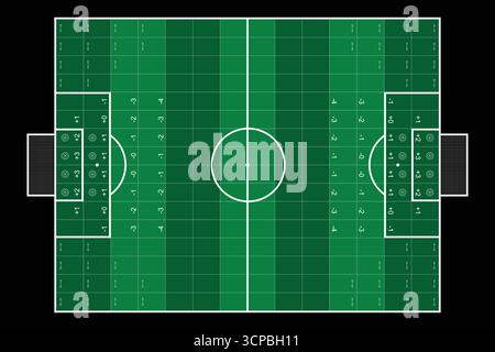 Football soccer field board game. Tabletop play board. Vector Illustration Stock Vector