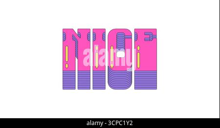 Nice layered pink vaporwave slang typography Stock Vector