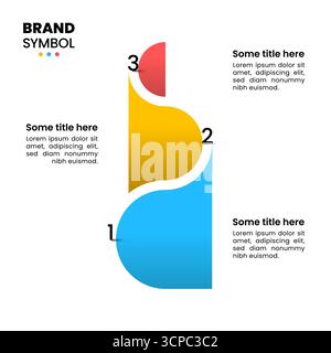 Infographic template with 3 options or steps. Abstract hill. Can be used for workflow layout, diagram, banner, webdesign. Vector illustration Stock Vector