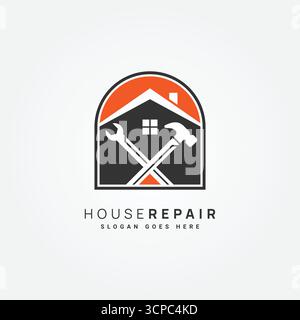 Home Improvement and Handyman Logo Template – Repair, Tools, Real Estate Logo Design Stock Vector