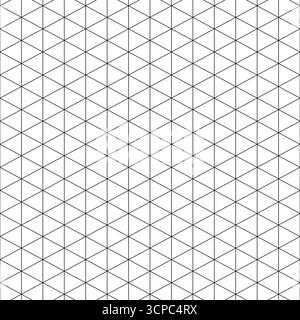 Geometric seamless pattern. Repeating abstract background. Geometry tileable. Repeated cool black line isolated on white background. Check prints 3d Stock Vector