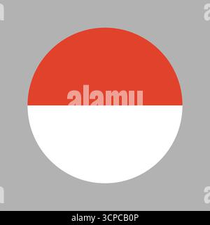 Monaco flag round icon. Monaco circle flag. National Monaco flag rounded button, badge. Stock Vector