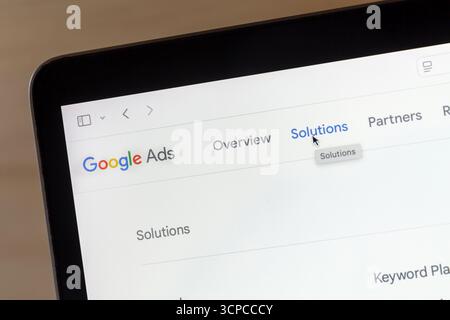 Ostersund, Sweden - Sep 24, 2025: Google Ads online advertising platform website. Stock Photo