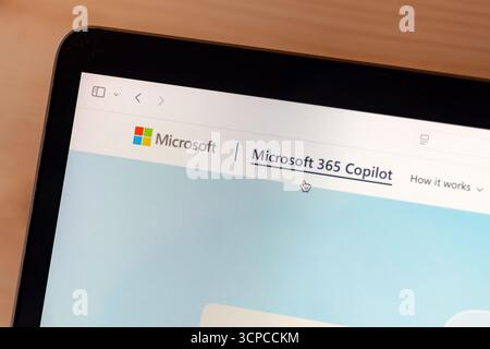 Ostersund, Sweden - Sep 24, 2025: Microsoft 365 Copilot website. Stock Photo