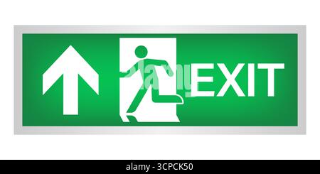 Exit Sign. Fire Exit Sign. Emergency Fire Exit Sign. Vector Illustration. Stock Vector