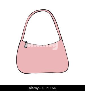 Vector hand drawn sketch doodle colored mini bag Stock Vector