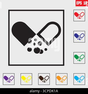 Illustration Vector Graphic of Capsule icon design template Stock Vector