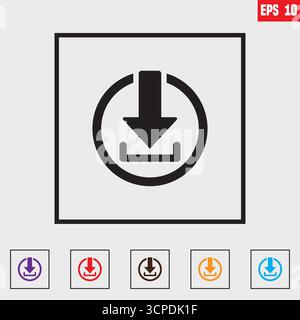 Download icon. Software download icon. Vector illustration. Stock Vector