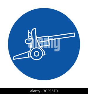 This image features a simple, modern graphic of a construction tool in white line art over a blue background. Ideal for construction themes. Stock Vector