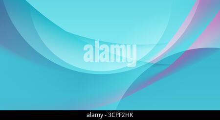 Bright blue and violet glossy blurred waves abstract artistic background. Vector graphic design Stock Vector