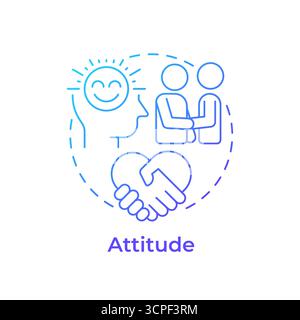 Attitude blue gradient concept icon Stock Vector