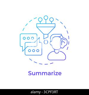 Summarize blue gradient concept icon Stock Vector
