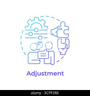Adjustment blue gradient concept icon Stock Vector