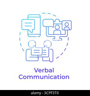 Verbal communication blue gradient concept icon Stock Vector