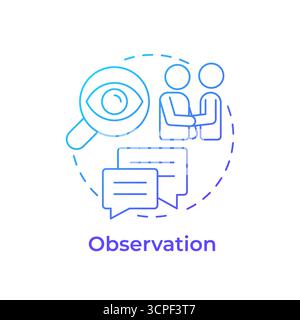 Observation blue gradient concept icon Stock Vector