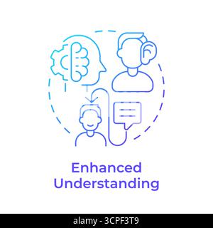 Enhanced understanding blue gradient concept icon Stock Vector