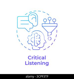 Critical listening blue gradient concept icon Stock Vector