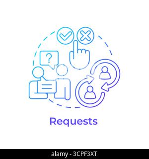 Requests blue gradient concept icon Stock Vector