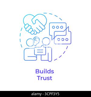 Builds trust blue gradient concept icon Stock Vector